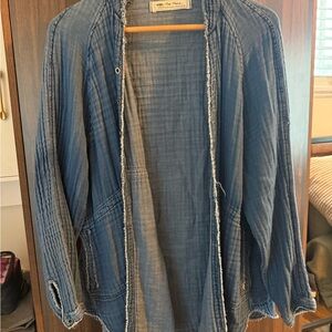 We The Free Blue Open-Front Top